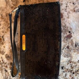 Michael Kors Black Sequin Wristlet